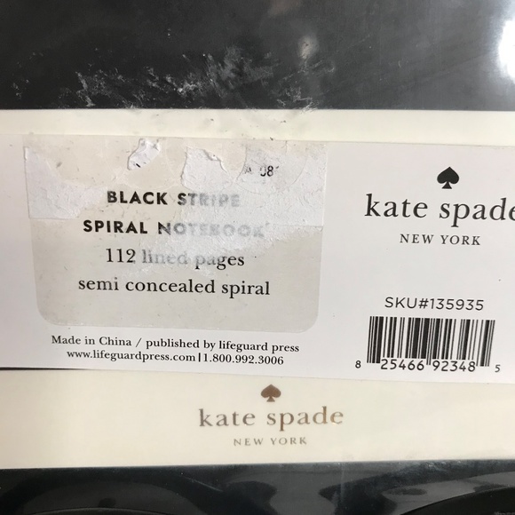 Kate Spade Black Stripe Spiral Notebook - Picture 7 of 7